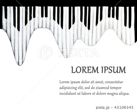 Piano keyboard on white background 43106345