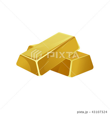 Gold bars, ingots, bullions, banking business, prosperity, treasure siymbol vector Illustration on a 43107324