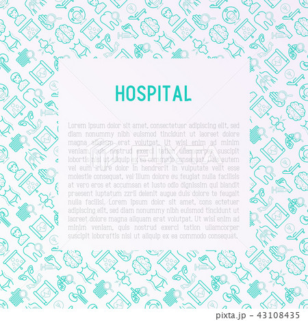 Hospital concept with thin line icons 43108435