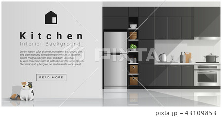 House interior scene , Modern kitchen background 43109853