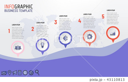 Vector illustration 5 step Infographics business 43110813