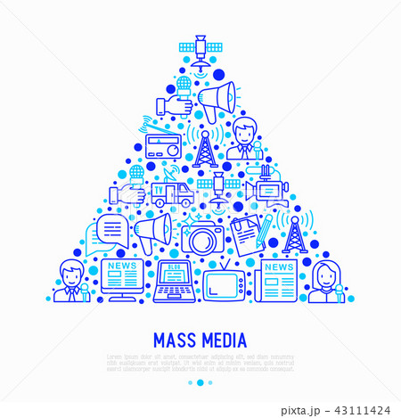 Mass media concept in triangle Mass media concept in triangle 43111424