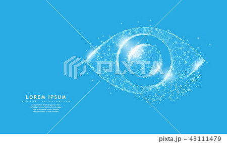 Eye. Polygonal wireframe mesh icon with crumbled edge looks like constellation. Concept illustration Eye. Polygonal wireframe mesh icon with crumbled edge looks like constellation. Concept illustration 43111479
