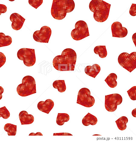Red Polygonal Heart Random Seamless Pattern 43111593