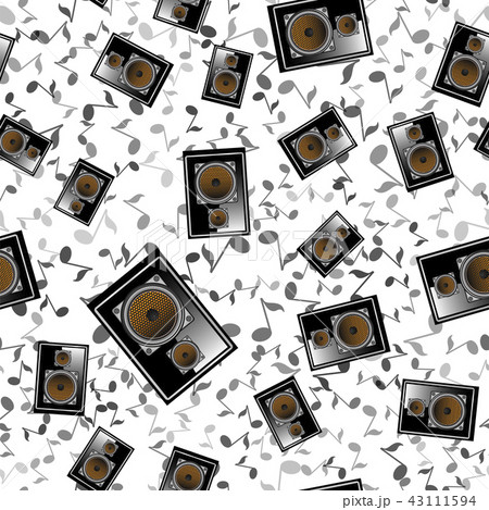 Black Musical Speaker Seamless Pattern Black Musical Speaker Seamless Pattern 43111594