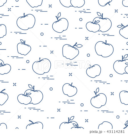Apples juicy fruit Seamless pattern. 43114281