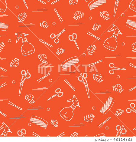 Cute pattern of scissors, combs, hairclip, 43114332