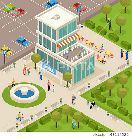 Urban Architecture Isometric Composition  Urban Architecture Isometric Composition  43114526