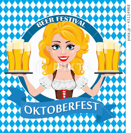 Oktoberfest, beer festival. Sexy redhead girl 43114968