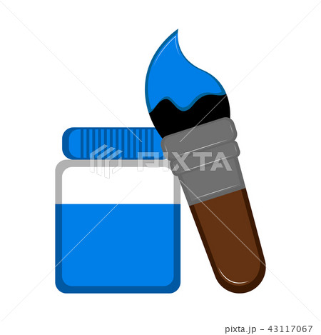 Bottle of paint and brush icon 43117067