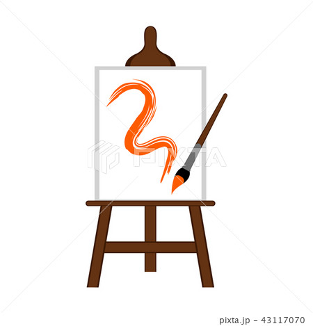 Art canvas with a brush icon Art canvas with a brush icon 43117070