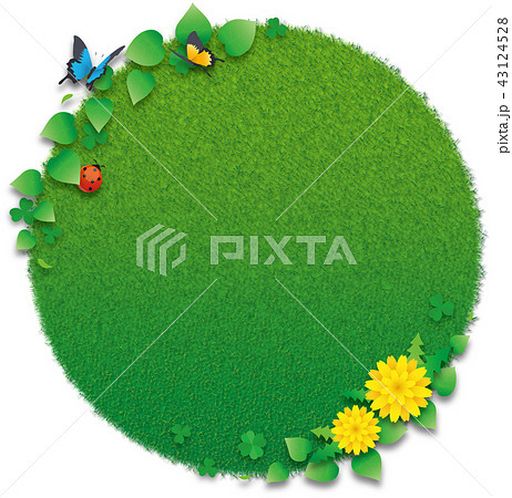 Green Flower 芝生と花のイラスト素材
