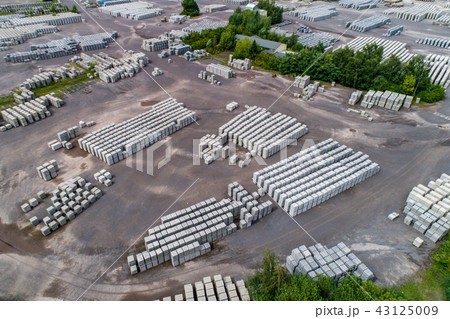 Aerial view of factory for Blocks of concrete stones Building materials industry products for 43125009