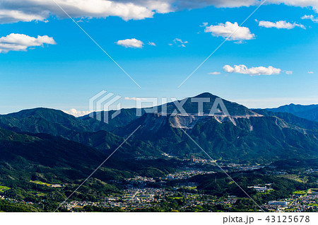 武甲山と秩父盆地の雲の影 美の山山頂から夏の眺望 2018.08 中望遠 a 武甲山と秩父盆地の雲の影 美の山山頂から夏の眺望 2018.08 中望遠 a 43125678