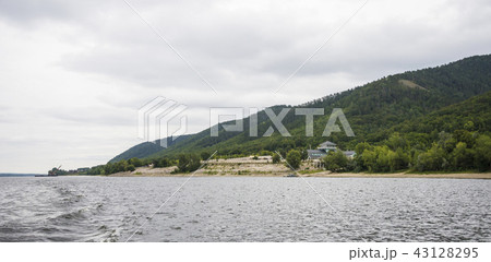 View of the Zhiguli mountains in the Samara region, Russia. Cloudy day, August 10, 2018 View of the Zhiguli mountains in the Samara region, Russia. Cloudy day, August 10, 2018 43128295