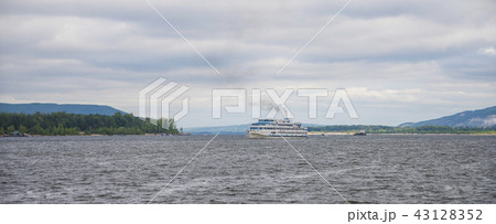 View of the Zhiguli mountains in the Samara region, Russia. Cloudy day, August 10, 2018 View of the Zhiguli mountains in the Samara region, Russia. Cloudy day, August 10, 2018 43128352