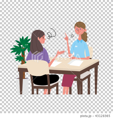 カフェで話す 女性 イラスト カフェで話す 女性 イラスト 43128365