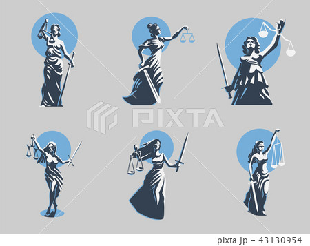 The goddess of justice Themis. Set. Vector. 43130954