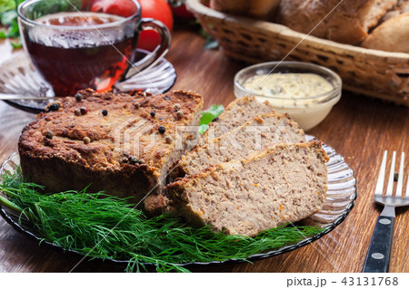 Homemade delicious meat pate with chicken liver 43131768