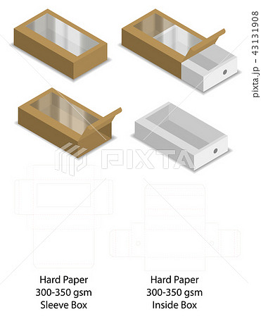 hard paper slide sleeve box mockup dieline 43131908