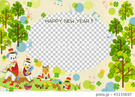 Cute New Year's Card template for Year of the Year Cute New Year's Card template for Year of the Year 43133697