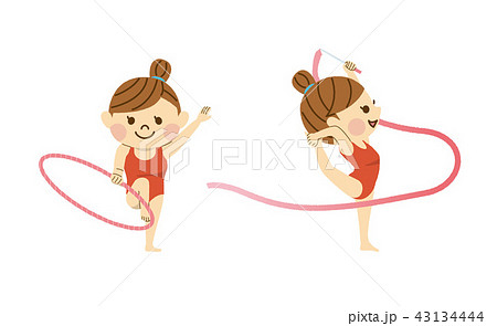 体操する女性 43134444