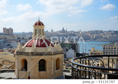 The view on Sliema and Valleta, Malta 43135787