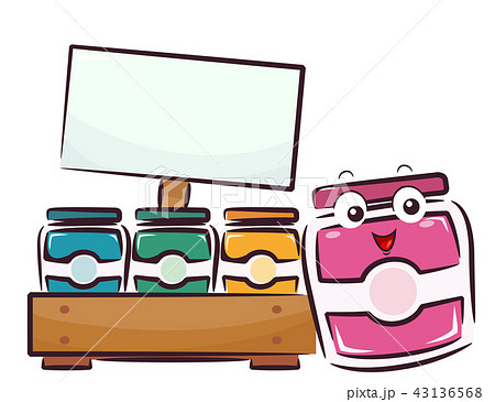 Mascot Fruit Jam Board Illustration Mascot Fruit Jam Board Illustration 43136568