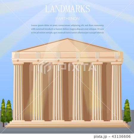 Greek temple architecture Vector. Athens 43136606