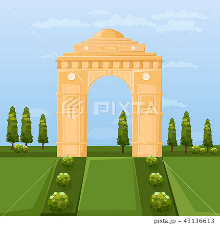 India famous Gateway attraction Vector India famous Gateway attraction Vector 43136613