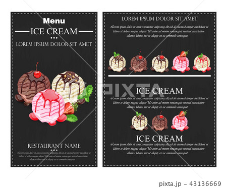 Ice cream scoops Vector. Chocolate 43136669