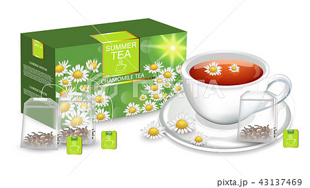 Chamomile tea Vector realistic. Product packaging 43137469