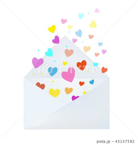 Love letter with envelope and hearts illustration 43137592