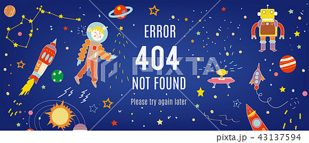 404 error banner with cosmos illustration 43137594