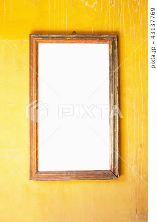 Picture frame on the wall of orange 43137769