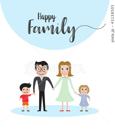 Happy family portrait,father,mother,boy and girl. 43138505