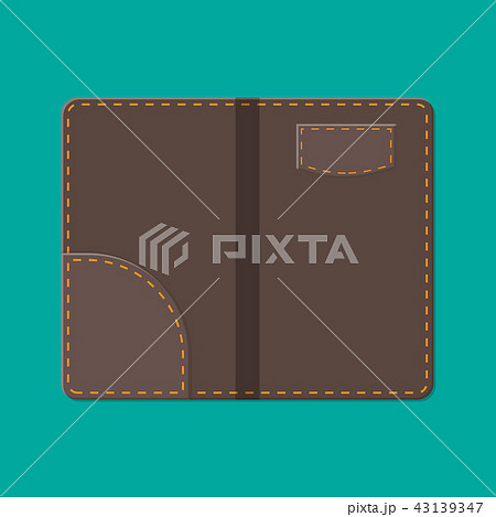 Leather folder for cash, coins and cashier check. style 43139347