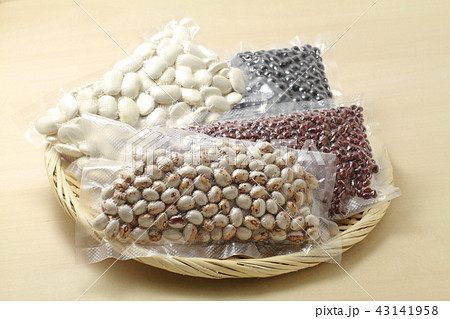 真空パック、乾燥豆、黒豆、トラ豆、とらまめ、あずき、白花豆、冷凍冷温保存 43141958