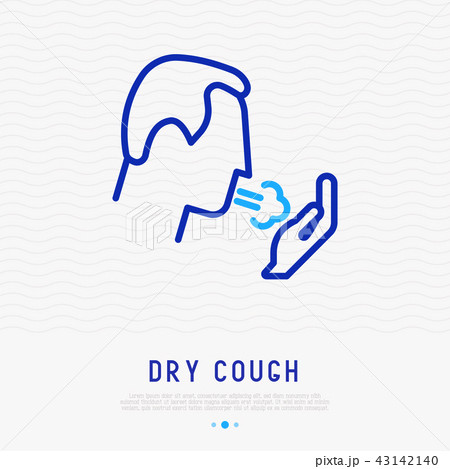 Coughing man thin line icon. Vector illustration Coughing man thin line icon. Vector illustration 43142140