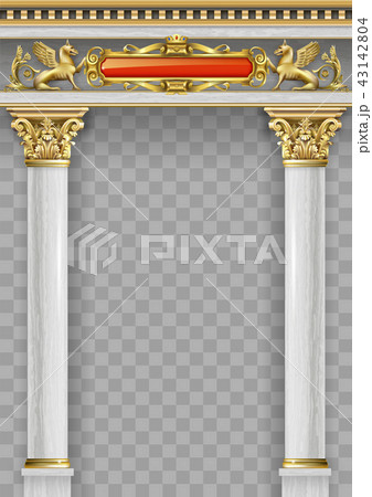 Golden luxury classic arch portal with columns 43142804