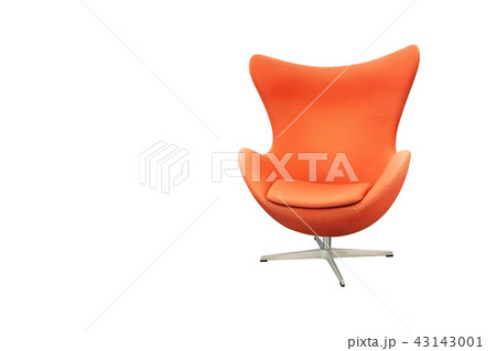 Orange fabric sofa armchair in curve design 43143001