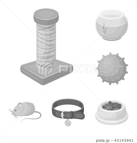 Pet shop monochrome icons in set collection for design.The goods for animals vector symbol stock web Pet shop monochrome icons in set collection for design.The goods for animals vector symbol stock web 43143941