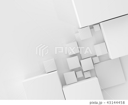 Abstract geometric shape cubes gray background 3d illustration 43144458
