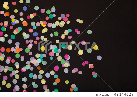 Confetti on black backgroundの写真素材 [43144625] - PIXTA
