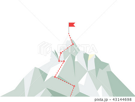 Mountain climbing route to peak. Business journey path in progress to peak of success. Climbing road 43144698