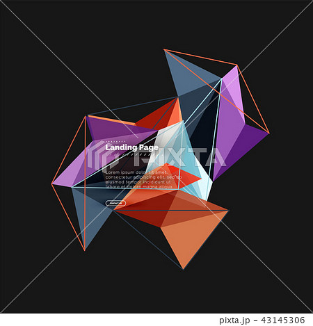 Polygonal geometric design, abstract shape made of triangles, trendy background Polygonal geometric design, abstract shape made of triangles, trendy background 43145306