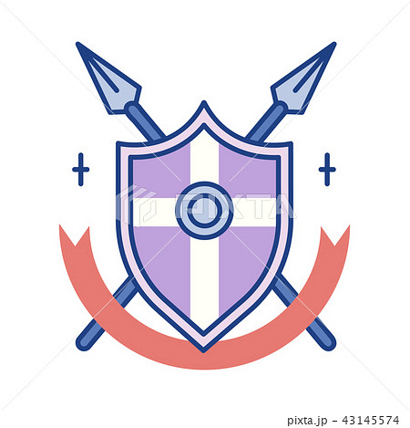 Shield Pikes Line Color Icon Shield Pikes Line Color Icon 43145574