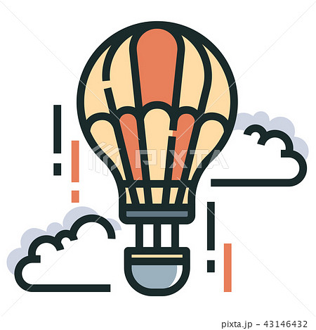 Air balloon Line Color Icon 43146432