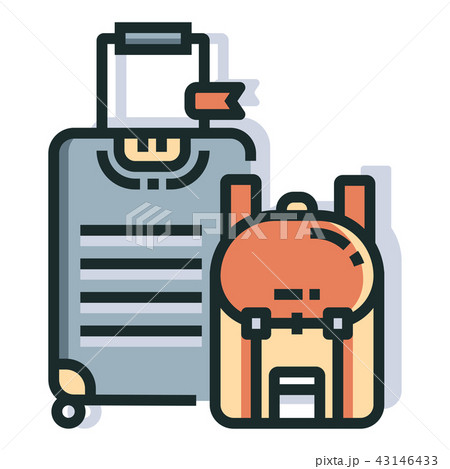 Baggages Line Color Icon 43146433