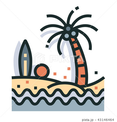 Beach Line Color Icon 43146464